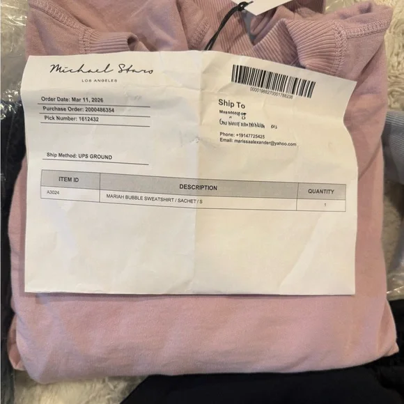 Michael Stars Mariah Bubble Sweatshirt in Sachet (dusty pink color) Small NWT - Picture 3 of 6